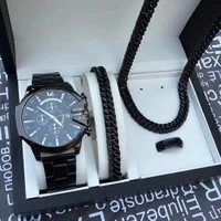 ست ساعت مردانه ساعت دیزل مردانه دارای روزشمار بهمراه گردنبند و دستبند کارتیر رنگ ثابت ارسال رایگان