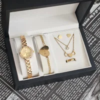 ست ساعت زنانه با سرویس قلبی رنگ ثابت ارسال رایگان کادوی دخترونه کادوی زنونه