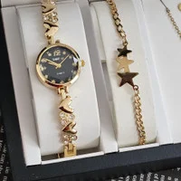 ست ساعت زنانه دخترانه ارسال رایگان ساعت شیک با زیورالات مدل ستاره رنگ ثابت کادو دخترانه زنانه