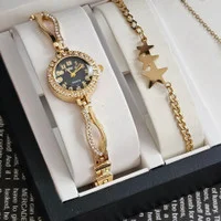 ست ساعت زنانه دخترانه ارسال رایگان ساعت شیک با زیورالات مدل ستاره رنگ ثابت کادو دخترانه زنانه