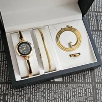 ست ساعت زنونه و دخترونه جذاب ارسال رایگان با سرویس ماری هرینگبون استیل رنگ ثابت ساعت مچی زنانه دخترانه