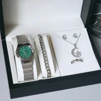 ست ساعت و نیم ست زنانه دخترانه ساعت امگا ست ساعت سیلور جذاب ارسال رایگان