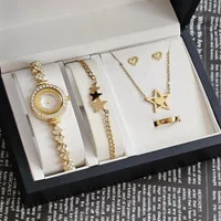 ست ساعت دخترونه زنونه ارسال رایگان ساعت نگینی نیم ست ستاره ای جذاب