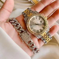 ساعت رولکس فول استون بهمراه دستبند کارتیر نگینی جذاب ساعت مچی رولکس ست ساعت زنانه ست ساعت مردانه ارسال رایگان