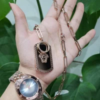 ست ساعت و گردنبند زنانه استیل رنگ ثابت ارسال رایگان ساعت زنانه شیک با گردنبند