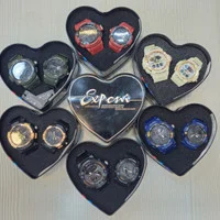 ست ساعت جیشاک ساعت زنانه و مردانه جیشاک با باکس قلبی ارسال رایگان