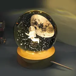 چراغ خواب مدل گوی کریستالی سه بعدی - مدل فضانورد