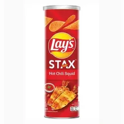 چیپس لیز استاکس Lays Stax Hot Chilli Squid با طعم ماهی مرکب چیلی تند 100 گرم