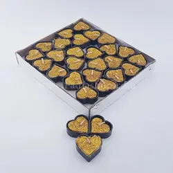 شمع وارمر قلب اکلیلی طلایی