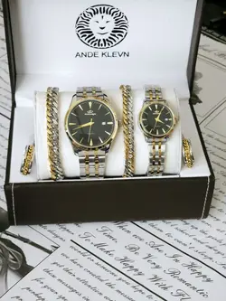 ست ساعت زنانه و مردانه (نقره ای-مشکی)