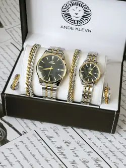 ست ساعت زنانه و مردانه (نقره ای-مشکی)