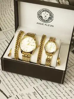 ست ساعت زنانه و مردانه (طلایی-سفید)