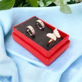 گوشواره رولکس حلقه ای ژوپینگ طلایی سیلور کد50-1509