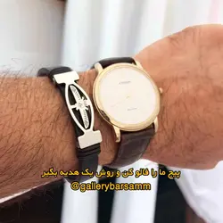 دستبند چرمی مردانه رنگ ثابت کد45-1324