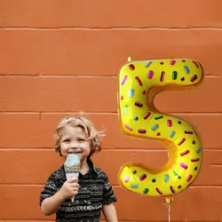 بادکنک فویلی مدل عدد پنج 5 شیرینی دونات کد DB20