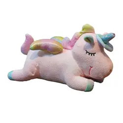 عروسک مدل یونیکورن اسب تک شاخ خوابیده کد DB20 طول 38 سانتی‌متر