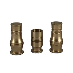 نمکدان دوتایی برنجی با جا خلالی برنجی