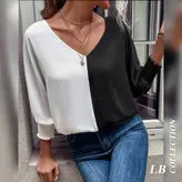 شومیز حریر خفاشی دو رنگ SHEIN Clasi