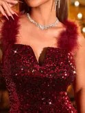 پیراهن شب زنانه زرشکی