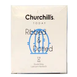 کاندوم خاردار و شیاردار فوق العاده نازک Churchills حاوی اسانس وانیل و روان کننده مضاعف بسته 3 عددی
