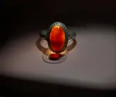 انگشتر عقیق یمانی رکاب قدیمی با قدمت 40 ساله مختص ظریف پسندان اصیل پوش(کد 8)