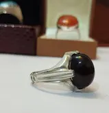 انگشتر عقیق جذع- جزع شفت العبد رکاب تماما دستساز قدیمی اصیل (کد 13)