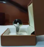 انگشتر عقیق جذع- جزع شفت العبد رکاب تماما دستساز قدیمی اصیل (کد 13)