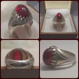 انگشتر یاقوت آلمانی رکاب دستساز گوترسه زنی منظم قدیمی و بدون ذره ای نقص(کد 10)