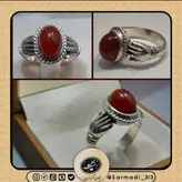 انگشتر عقیق کلوخه سرخ دست دلبری قدیمی بی تکرار(کد 15)