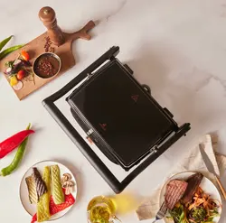 گریل و تستر کاراجا مدل Gustro Glass شش نفره مشکی