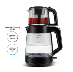 چاییساز برقی کاراجا مدل Glass Tea XL دسته خاکستری