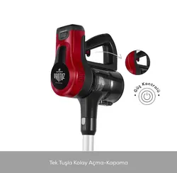 جارو شارژی عصایی کاراجا مدل  Vantuz power force max قرمز