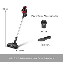 جارو شارژی عصایی کاراجا مدل  Vantuz power force max قرمز
