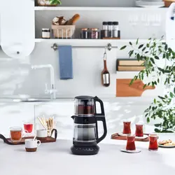 چاییساز برقی کاراجا مدل Çaysever Konuşan cam دسته مشکی