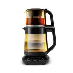 چاییساز برقی کاراجا مدل Çaysever Konuşan cam دسته مشکی شیشه طلایی