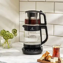 چاییساز برقی کاراجا مدل Çaysever Konuşan cam کروم