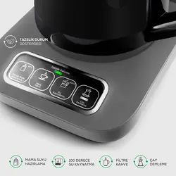 چاییساز برقی کاراجا مدل رباتیک Çaysever Robotea Pro استند خاکستری