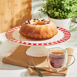 ظرف کیک خوری کاراجا رنگ قرمز سفید مدل Aries