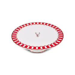 ظرف کیک خوری کاراجا رنگ قرمز سفید مدل Aries