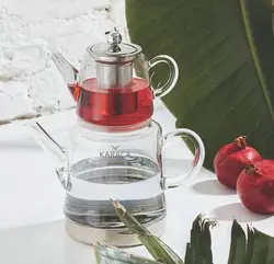 کتری قوری تمام شیشه ای کاراجا مدل Dora