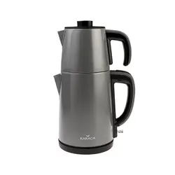 چاییساز برقی کاراجا مدل Dem Keyfi تمام خاکستری
