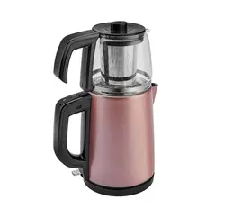 چاییساز برقی کاراجا مدل retro glass استیل رزگلد