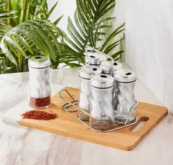 جا ادویه ای استندی 6 عددی کاراجا مدل Tottori استیل