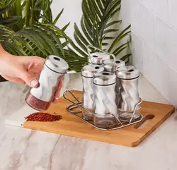 جا ادویه ای استندی 6 عددی کاراجا مدل Tottori استیل
