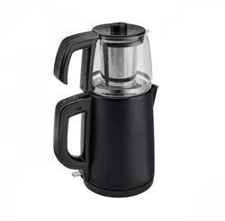 چاییساز برقی کاراجا مدل retro glass استیل مشکی