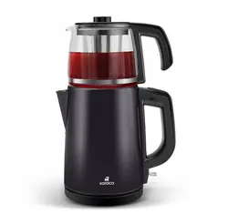 چاییساز برقی کاراجا مدل retro glass استیل مشکی