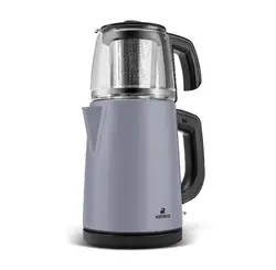 چاییساز برقی کاراجا مدل retro glass استیل آبی روشن