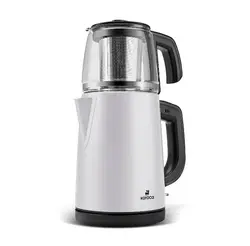 چاییساز برقی کاراجا مدل retro glass استیل سفید