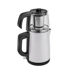 چاییساز برقی کاراجا مدل retro glass استیل سفید