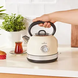 کتری برقی درجه دار کاراجا مدل Retro 2202 کرم